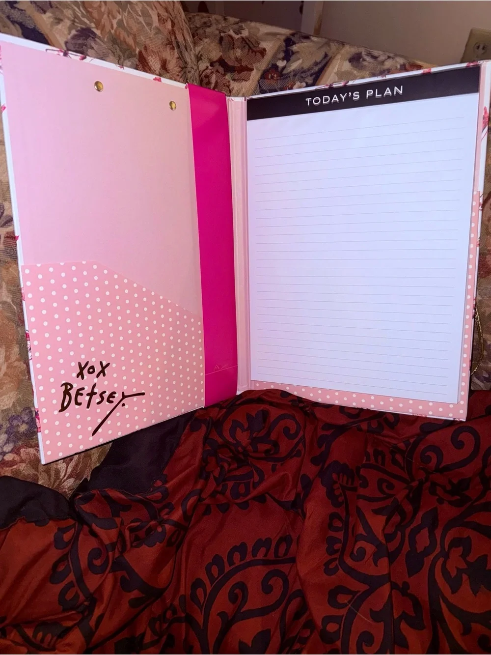 🦋NEW~BETSEY JOHNSON Premium Butterfly Padfolio w/Clipboard, Notebook, & Gold Pen